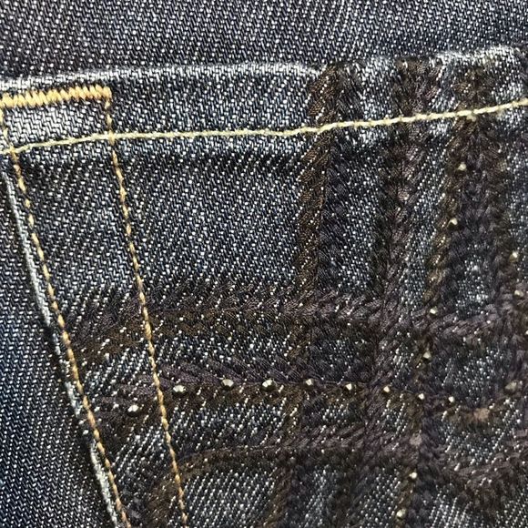 7 for all Mankind 'A' Pocket Blue Slight Stretch Bootcut Low Rise Jeans 6/28 - Picture 13 of 13